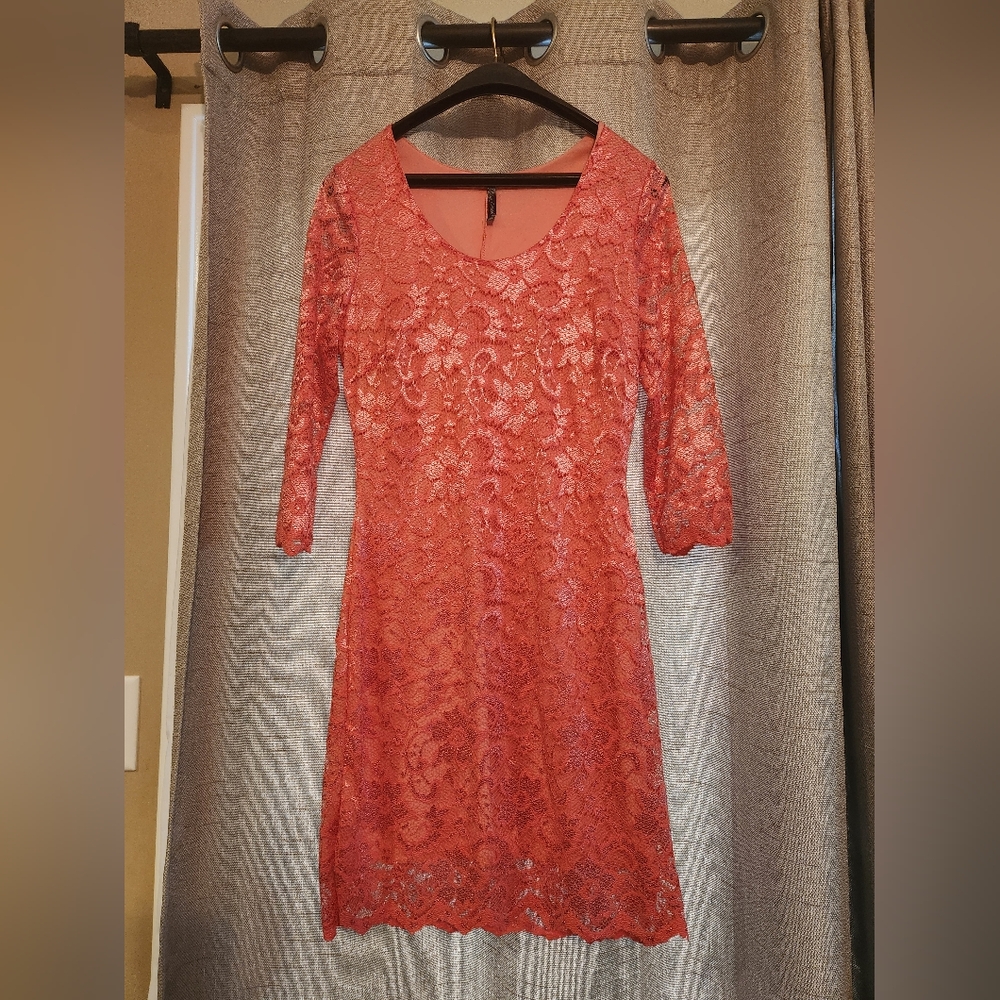 Pink floral cocktail dress